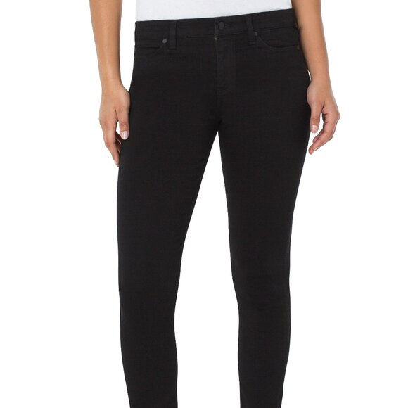 NWT Liverpool Abby Hi-Rise Ankle Silky Soft Long In Black Rinse - Picture 1 of 6